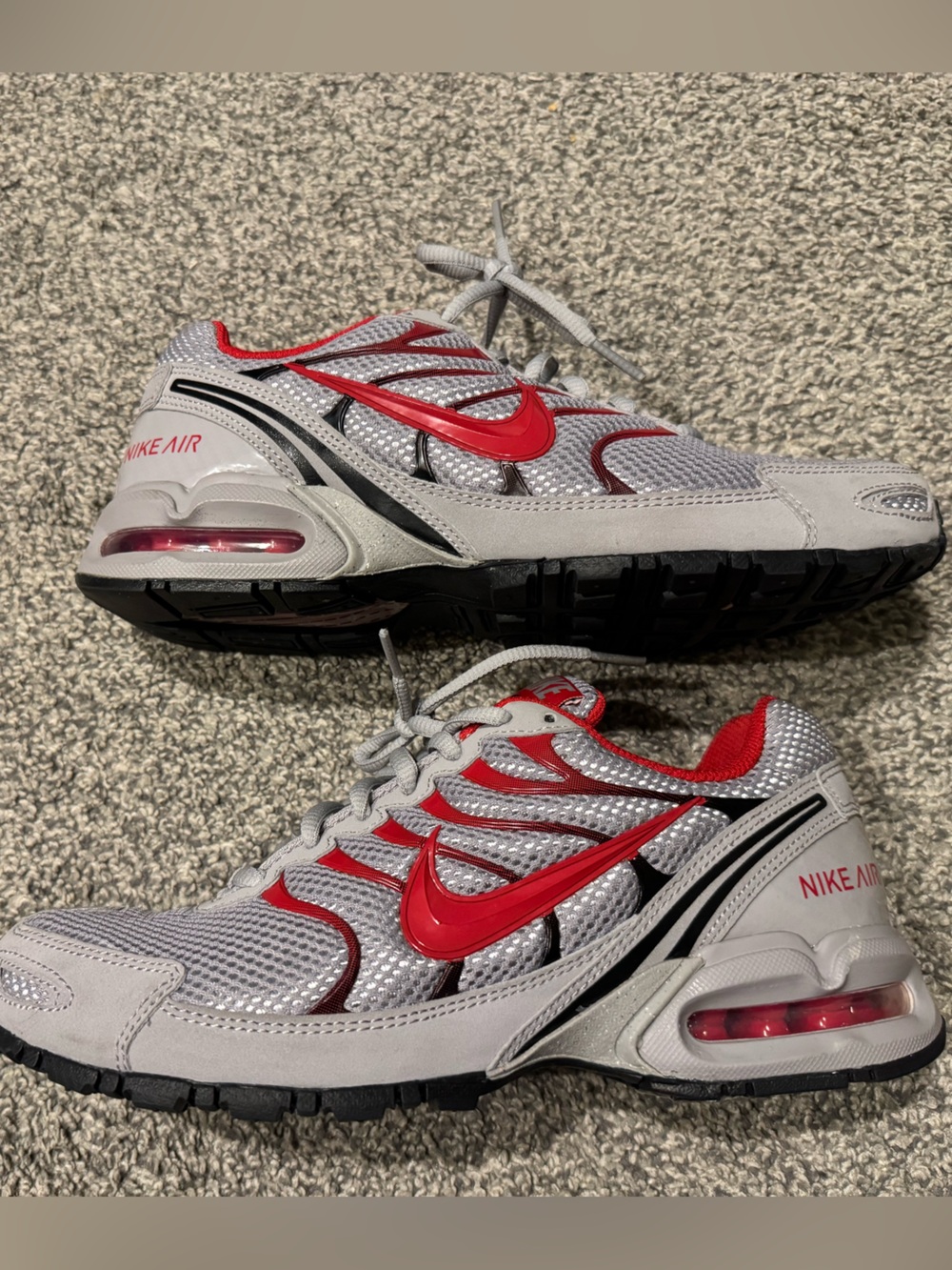 Nike Gray and Red Women’s Running Sneakers